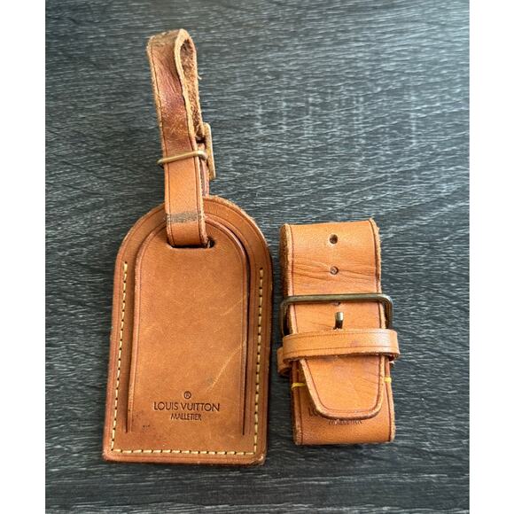 Louis Vuitton Accessories - Authentic Louis Vuitton Vachetta‎ Leather Name Luggage Tag And Poignet Set SN322